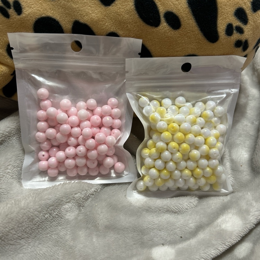 Elegant Pink and Yellow Bead Set